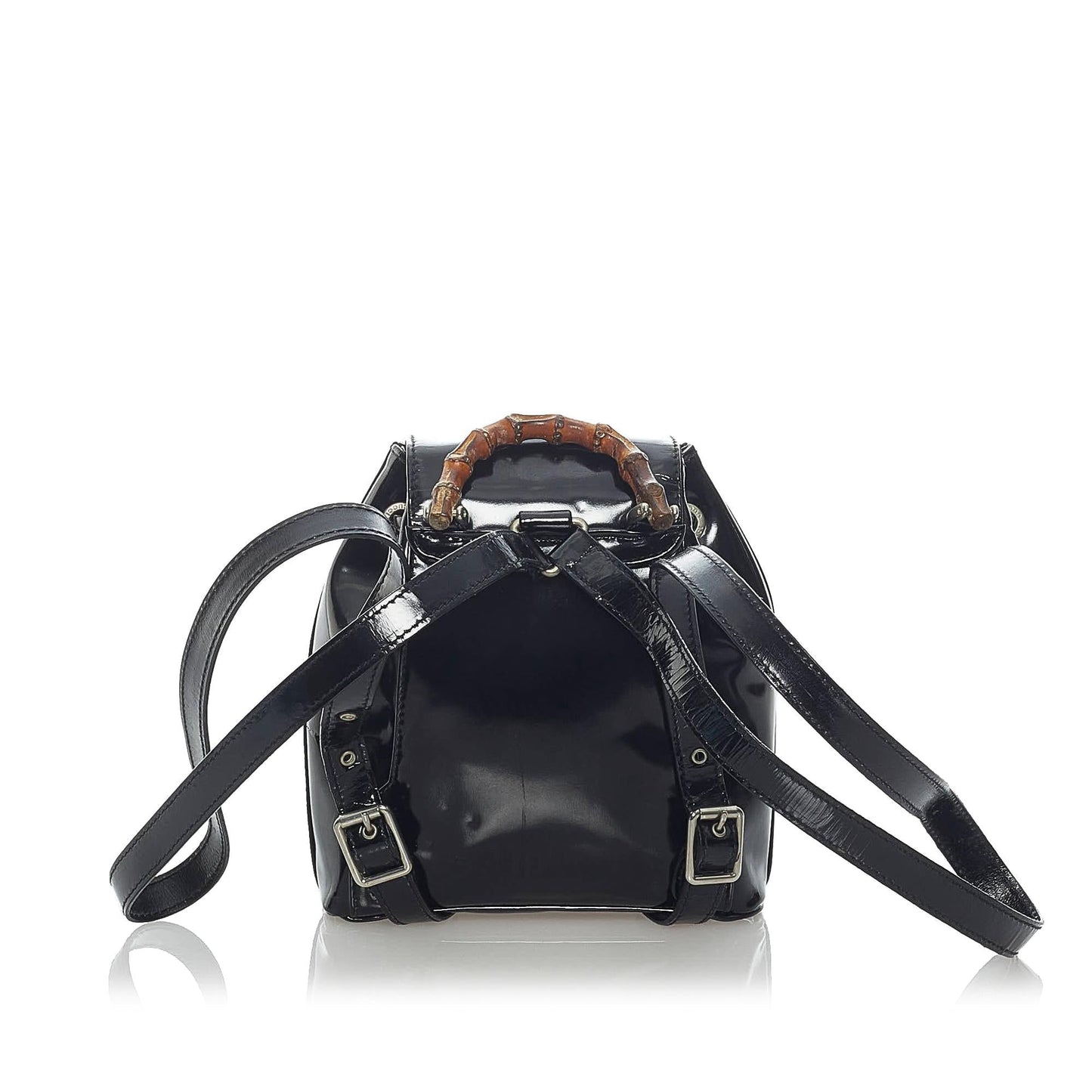 Gucci Bamboo Patent Leather Drawstring Backpack (33262)