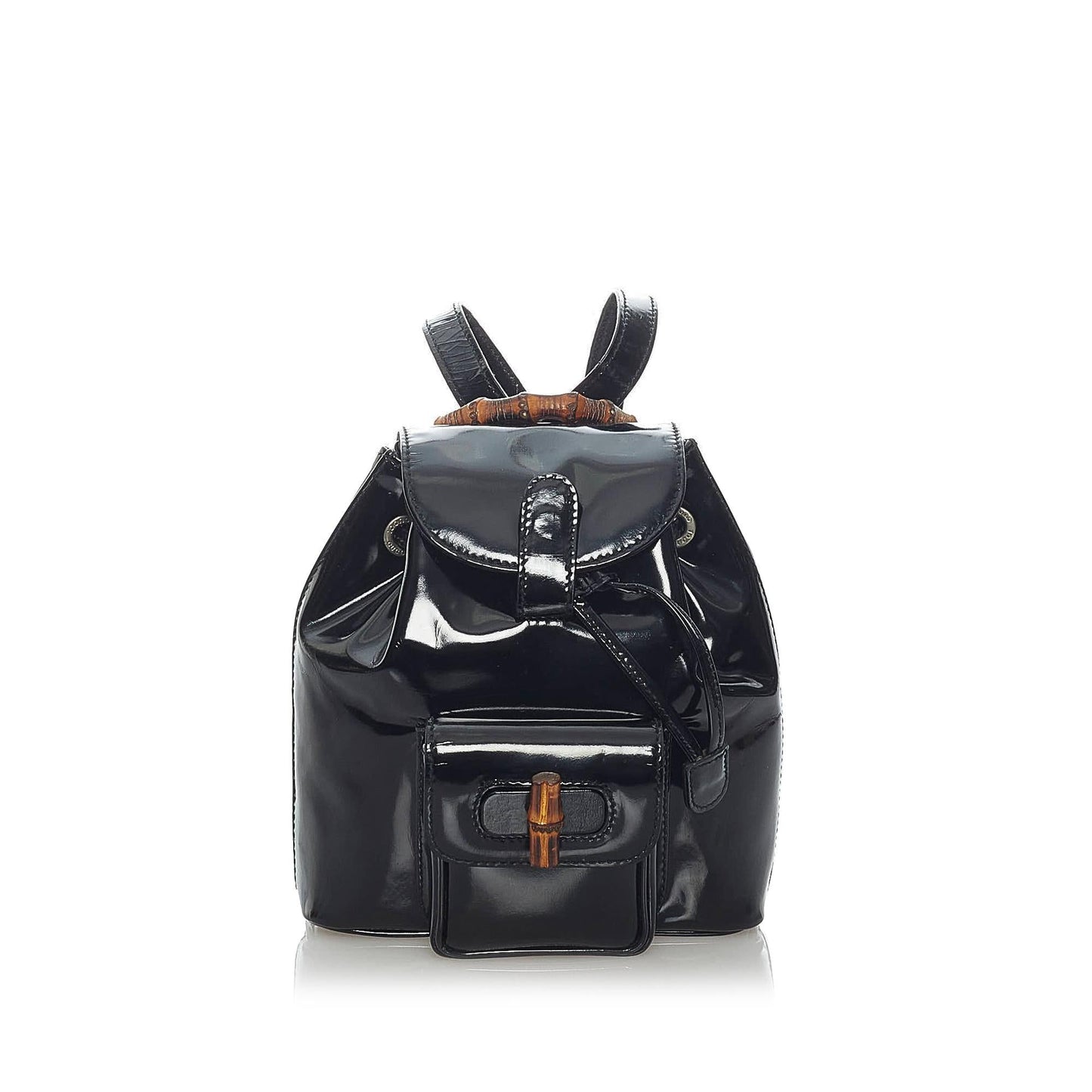 Gucci Bamboo Patent Leather Drawstring Backpack (33262)