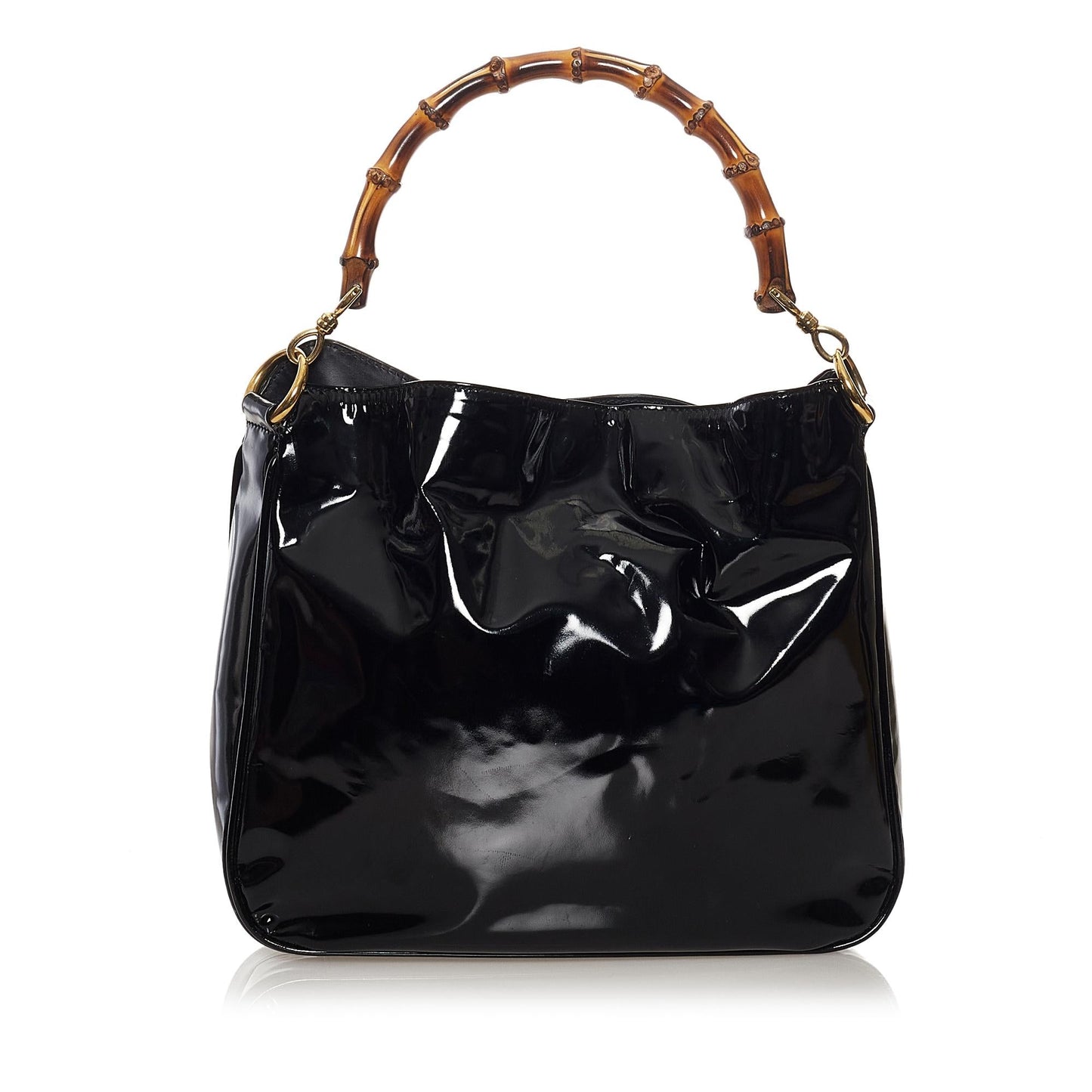 Gucci Bamboo Patent Leather Satchel (33215)