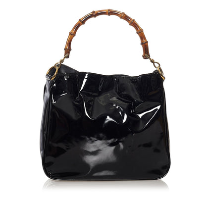 Gucci Bamboo Patent Leather Satchel (33215)