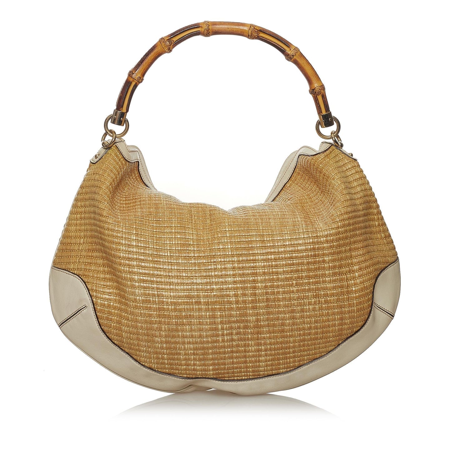 Gucci Bamboo Peggy Raffia Hobo Bag (33489)