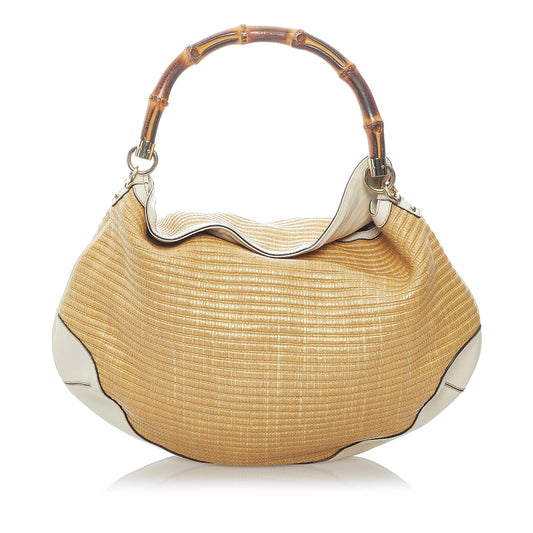 Gucci Bamboo Peggy Raffia Satchel (31391)