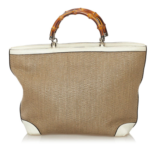 Gucci Bamboo Raffia Handbag (33155)