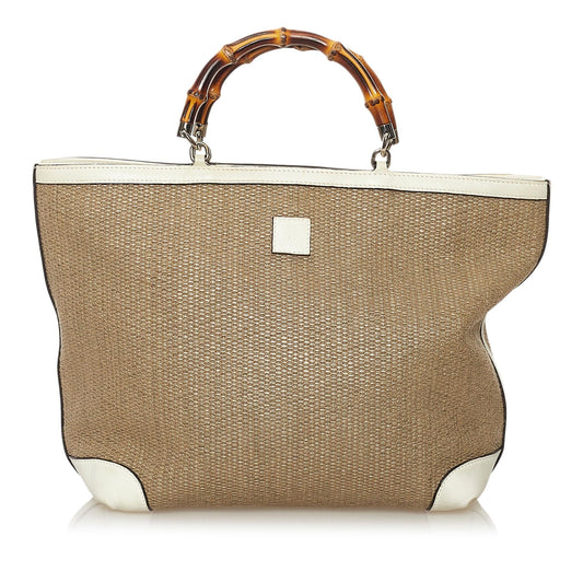 Gucci Bamboo Raffia Handbag (33155)
