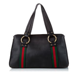 Gucci Bamboo Ring Web Leather Tote Bag (31198)