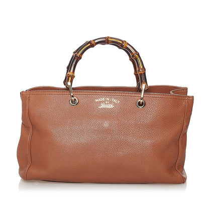 Gucci Bamboo Shopper Leather Satchel (31354)