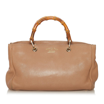 Gucci Bamboo Shopper Leather Satchel (33147)