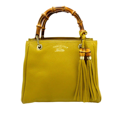 Gucci Bamboo Shopper Leather Satchel (33557)