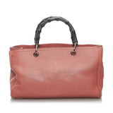 Gucci Bamboo Shopper Leather Satchel (34222)