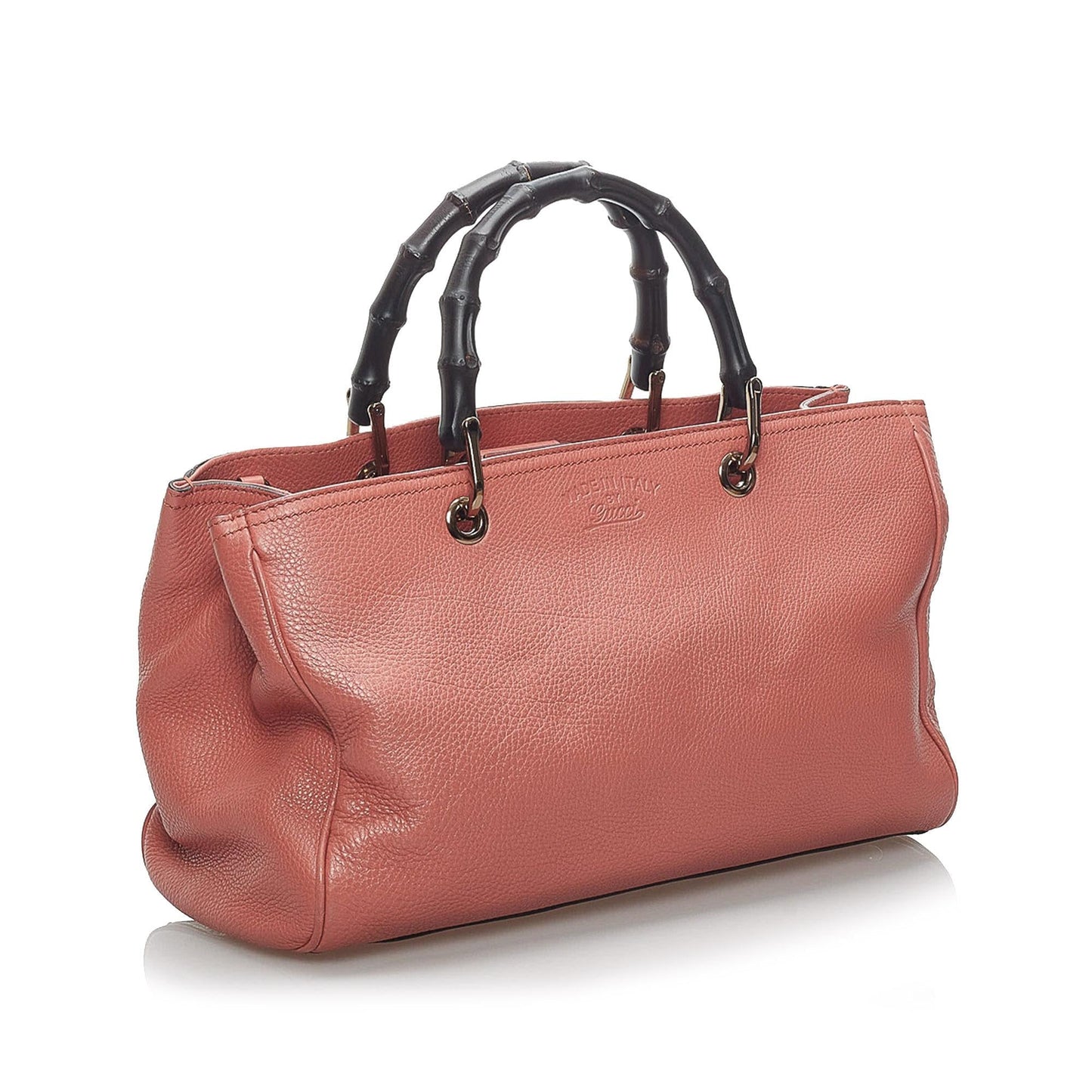 Gucci Bamboo Shopper Leather Satchel (34222)