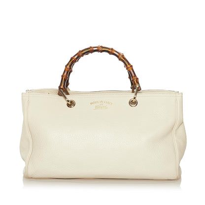 Gucci Bamboo Shopper Leather Satchel (34372)