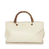 Gucci Bamboo Shopper Leather Satchel (34372)