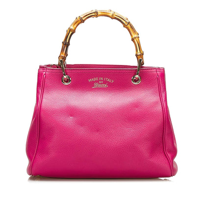 Gucci Bamboo Shopper Leather Satchel (35955)