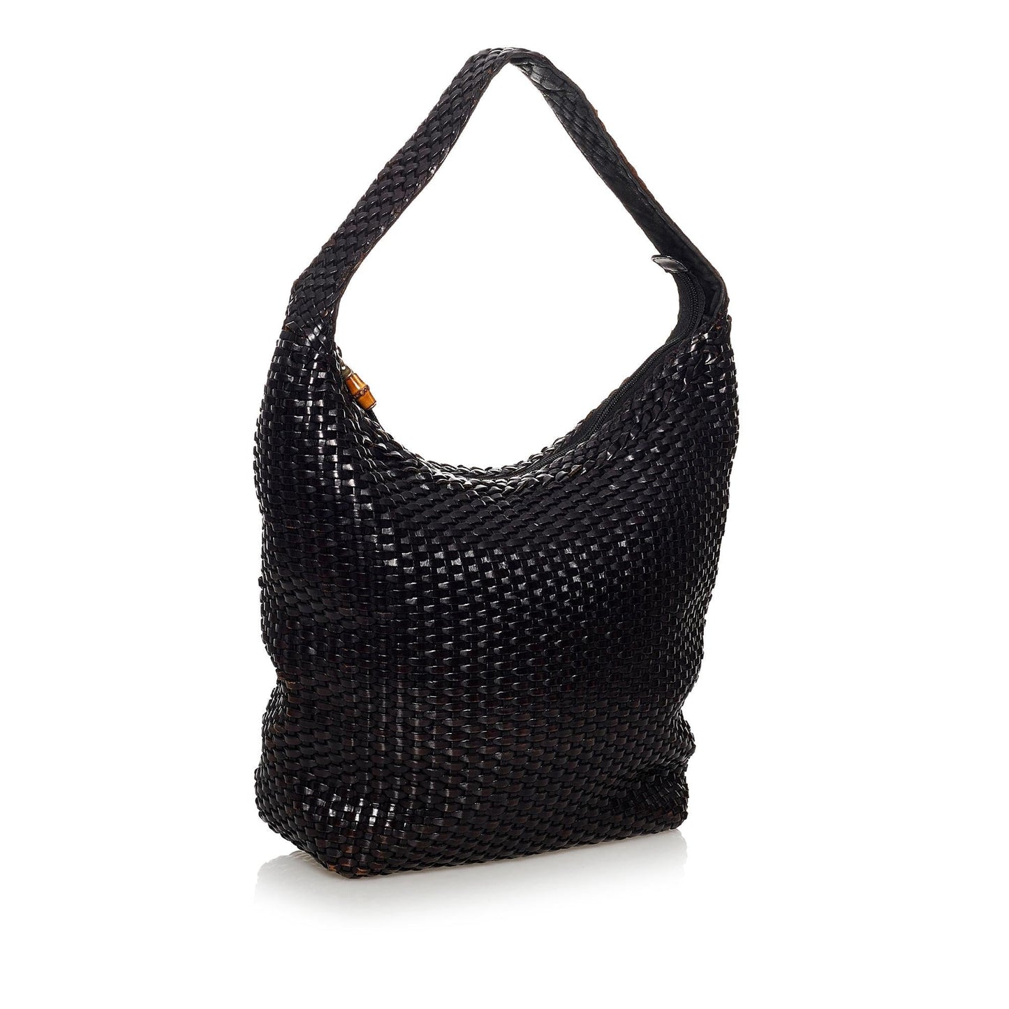Gucci Bamboo Weaved Leather Shoulder Bag (31075)