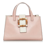 Gucci Bamboo Web Leather Satchel (SHG-29875)