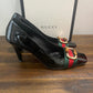 GUCCI BAMBOO WEB SQUARE TOE PUMPS