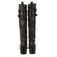 GUCCI BUCKLE RIDING KNEE HIGH LEATHER BOOTS