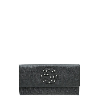 GUCCI STUDDED INTERLOCKING G CONTINENTAL WALLET