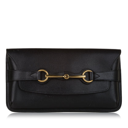 Gucci Bright Bit Leather Clutch Bag (SHG-32760)