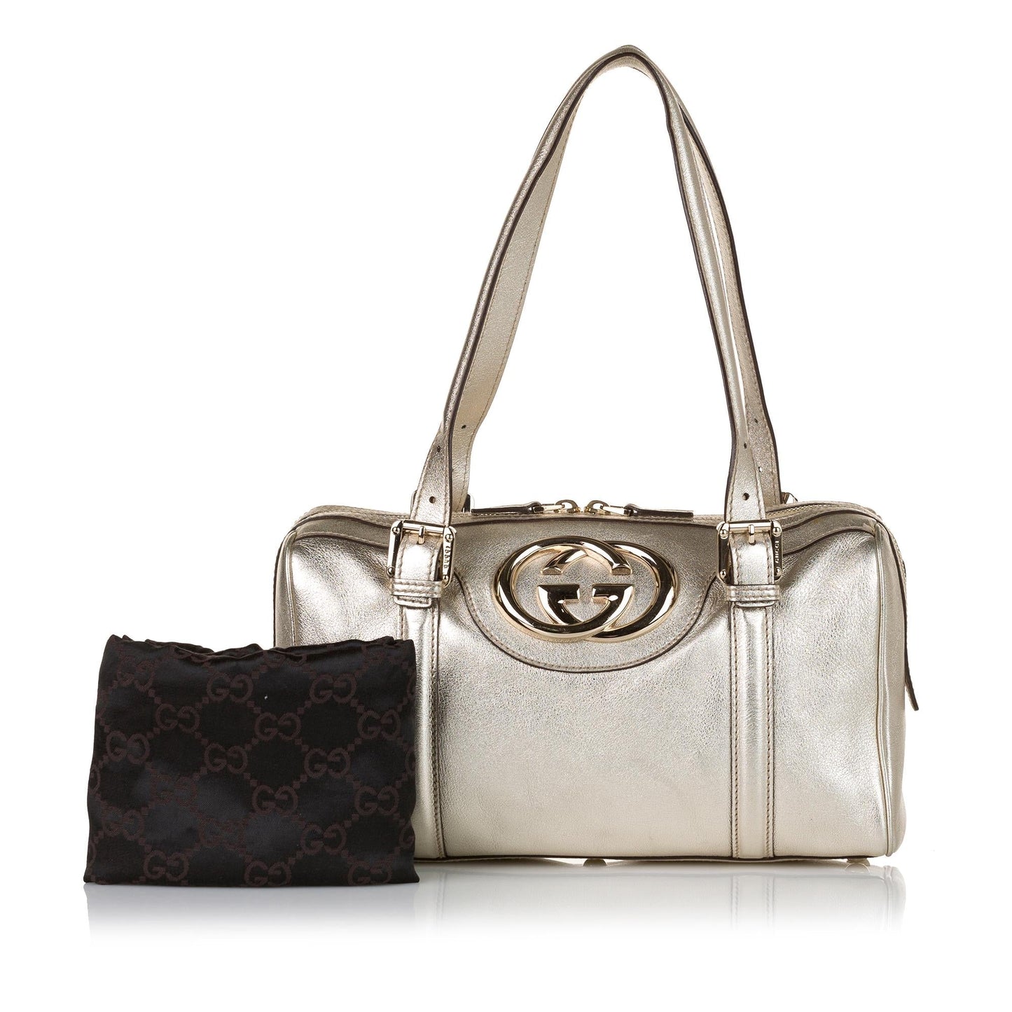 Gucci Britt Leather Boston Bag (34948)