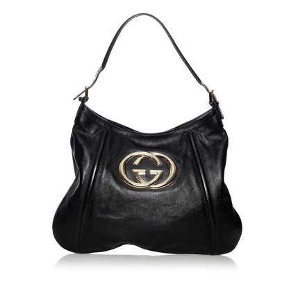 Gucci Britt Leather Shoulder Bag (SHG-30002)