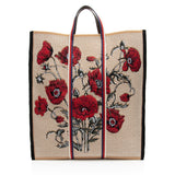 Gucci Canvas Embroidered Floral Vertical Tote (SHF-tGiQY1)