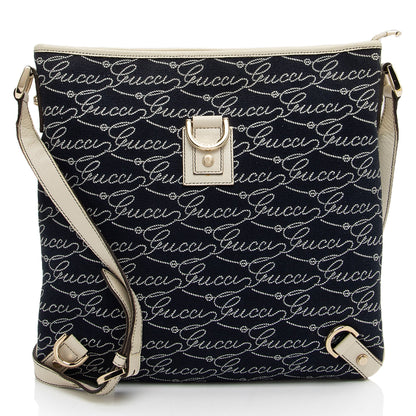 Gucci Canvas Lasso Script Abbey Messenger (SHF-coBFi9)