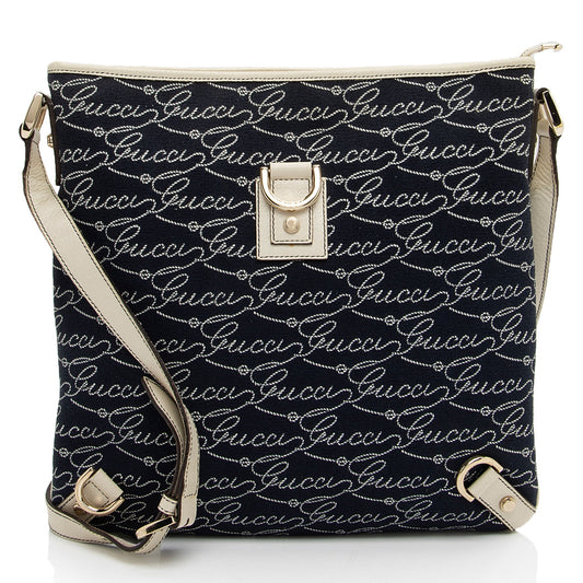 Gucci Canvas Lasso Script Abbey Messenger (SHF-coBFi9)