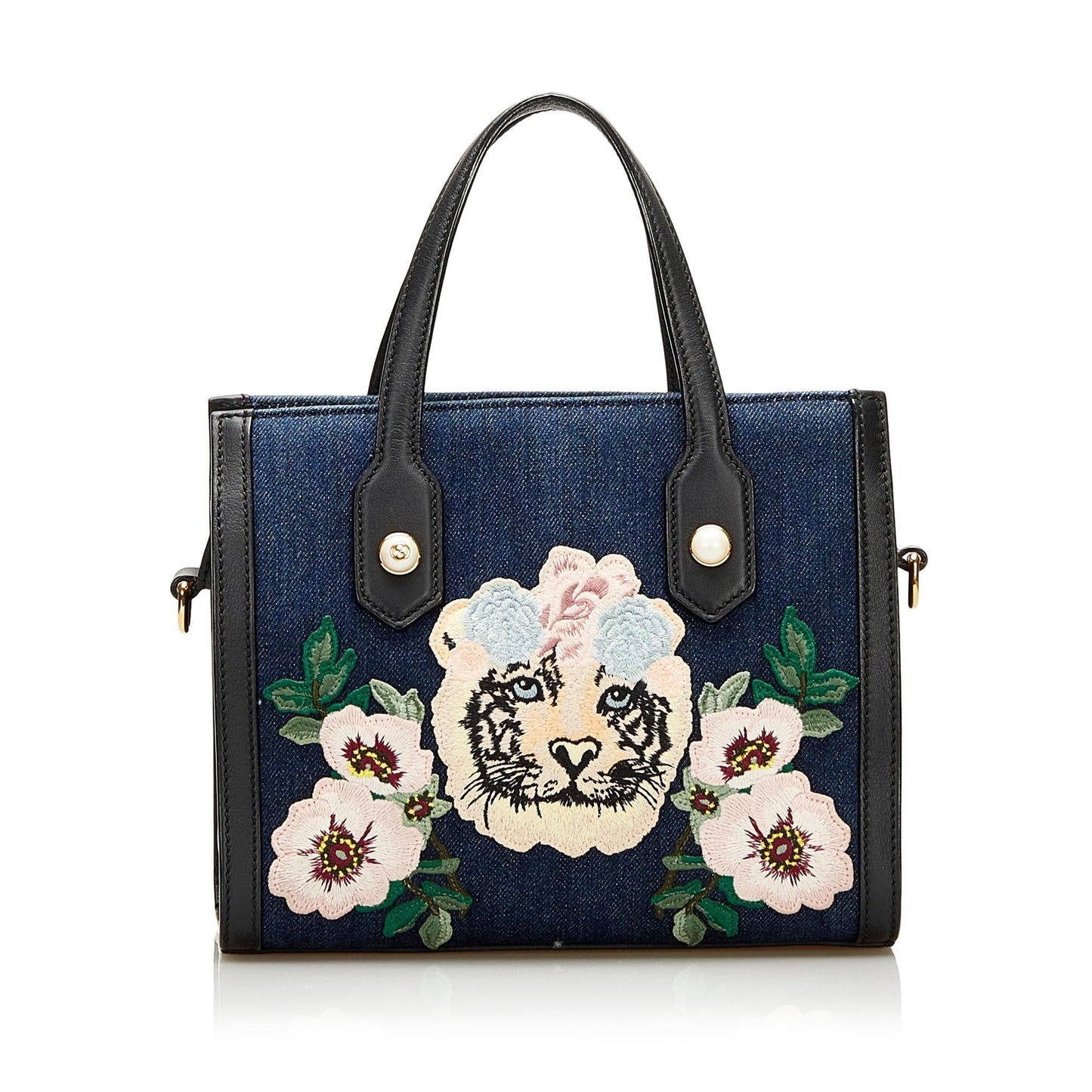Gucci Denim Tiger Pearl Tote (35954)