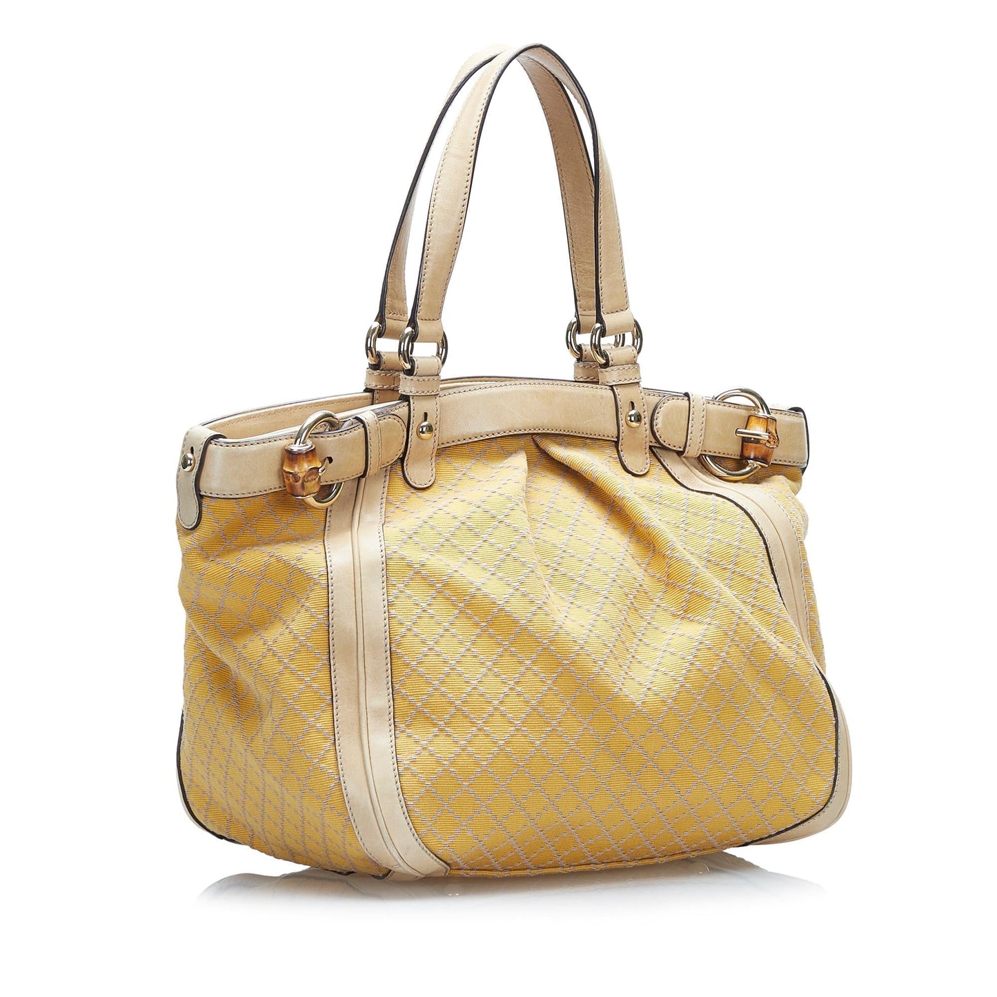 Gucci Diamante Bamboo Handbag (37943)