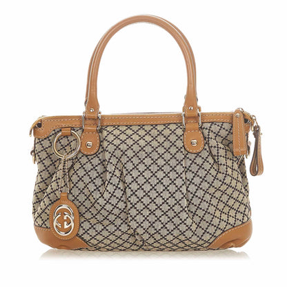 Gucci Diamante Sukey Canvas Satchel (iZTtvz)