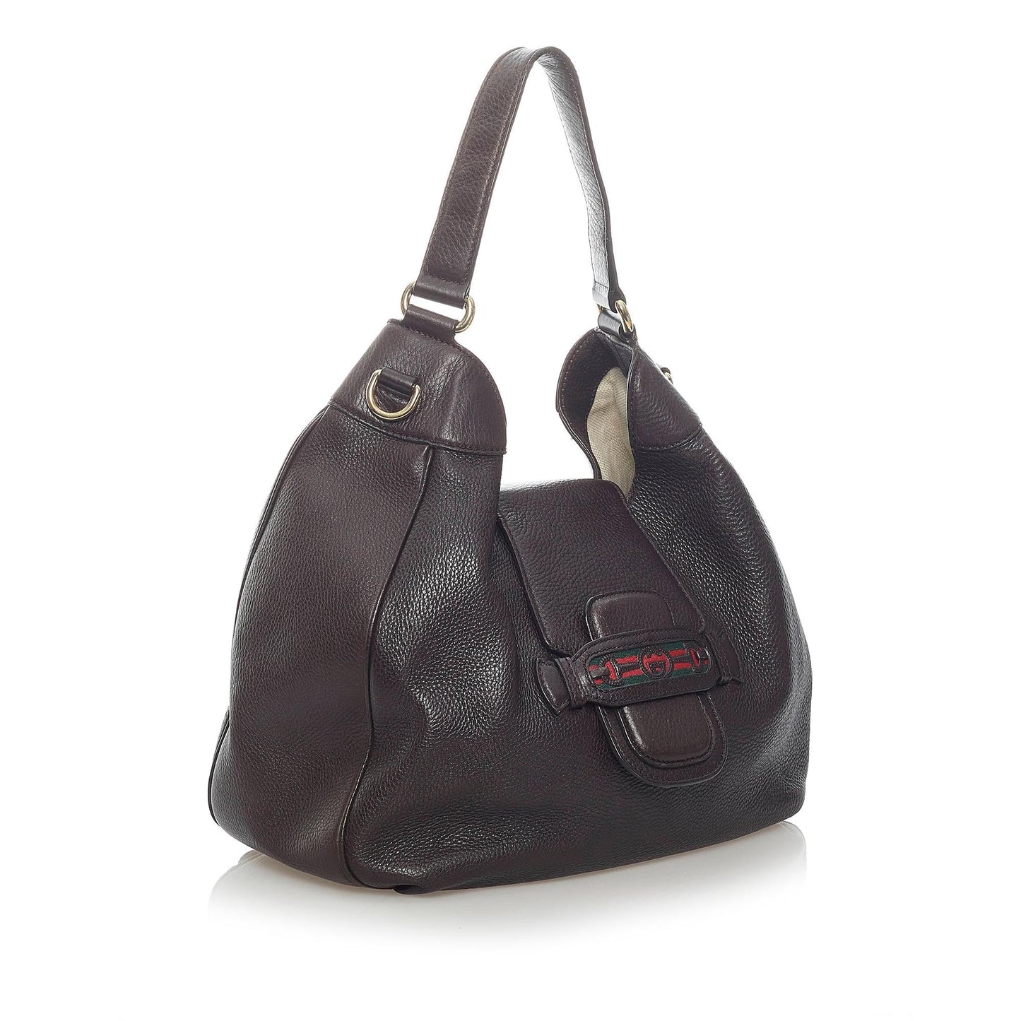 Gucci Dressage Web Leather Satchel Bag (33516)