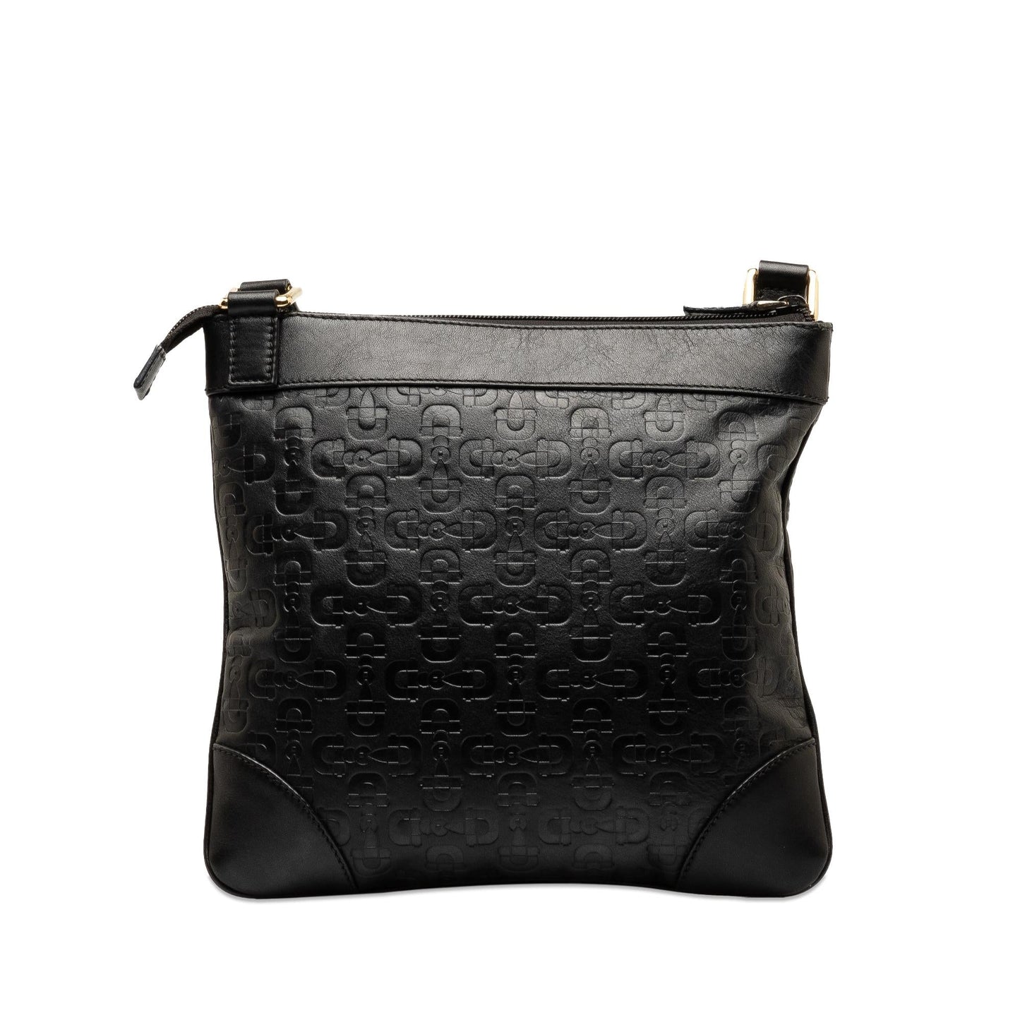 Gucci Embossed Leather Horsebit Crossbody Bag (KBNslG)