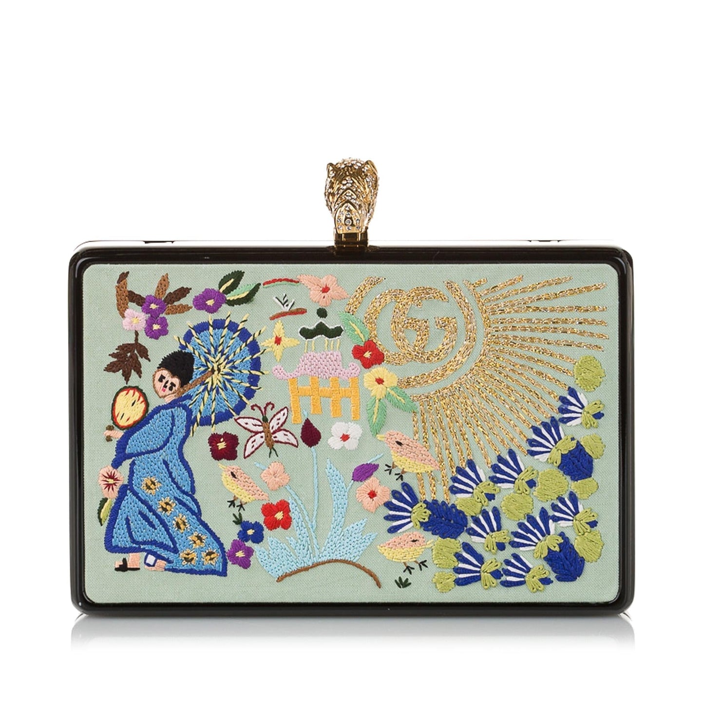 Gucci Embroidered Broadway Canvas Crossbody Bag (32638)