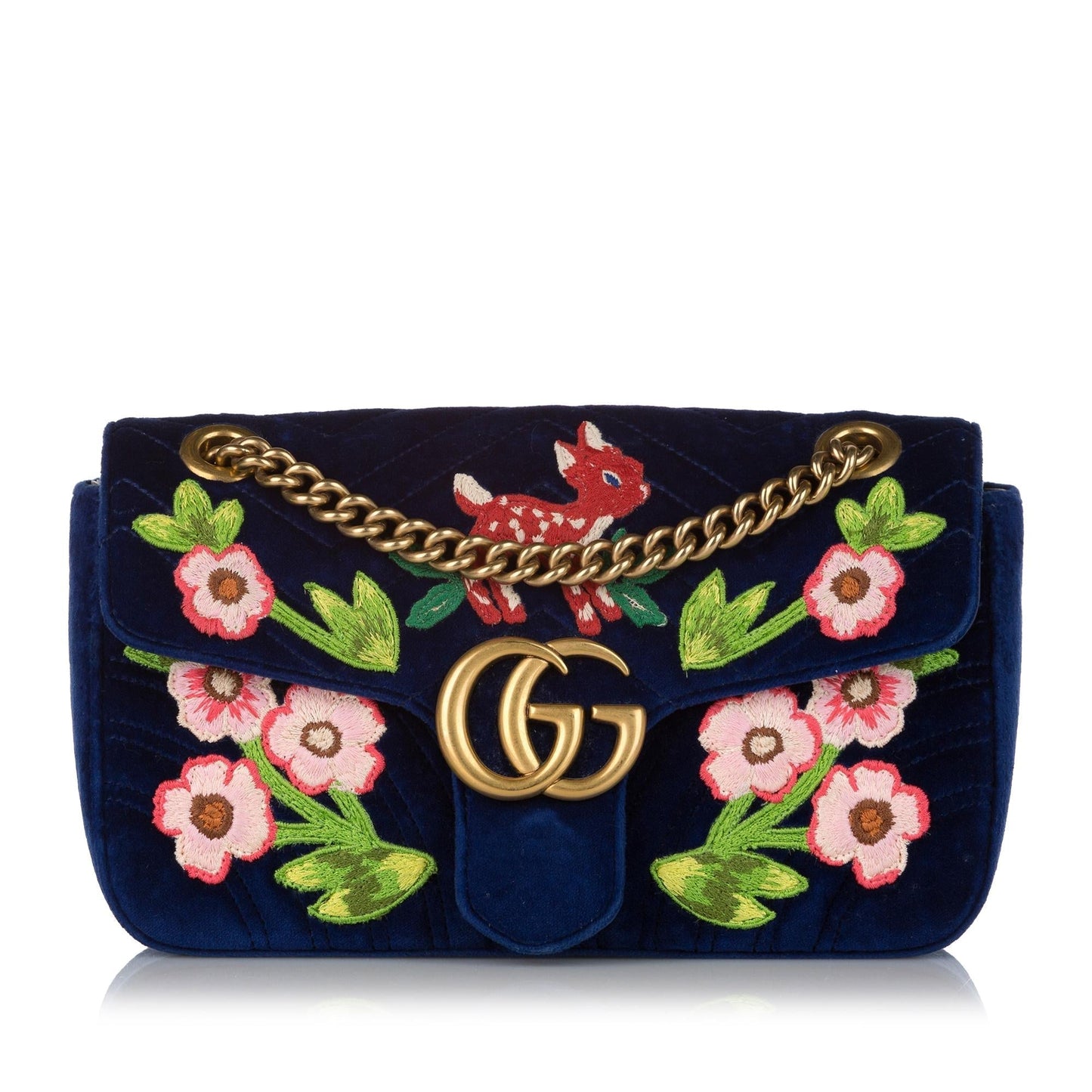 Gucci Embroidered GG Marmont Matelasse Crossbody Bag (34602)