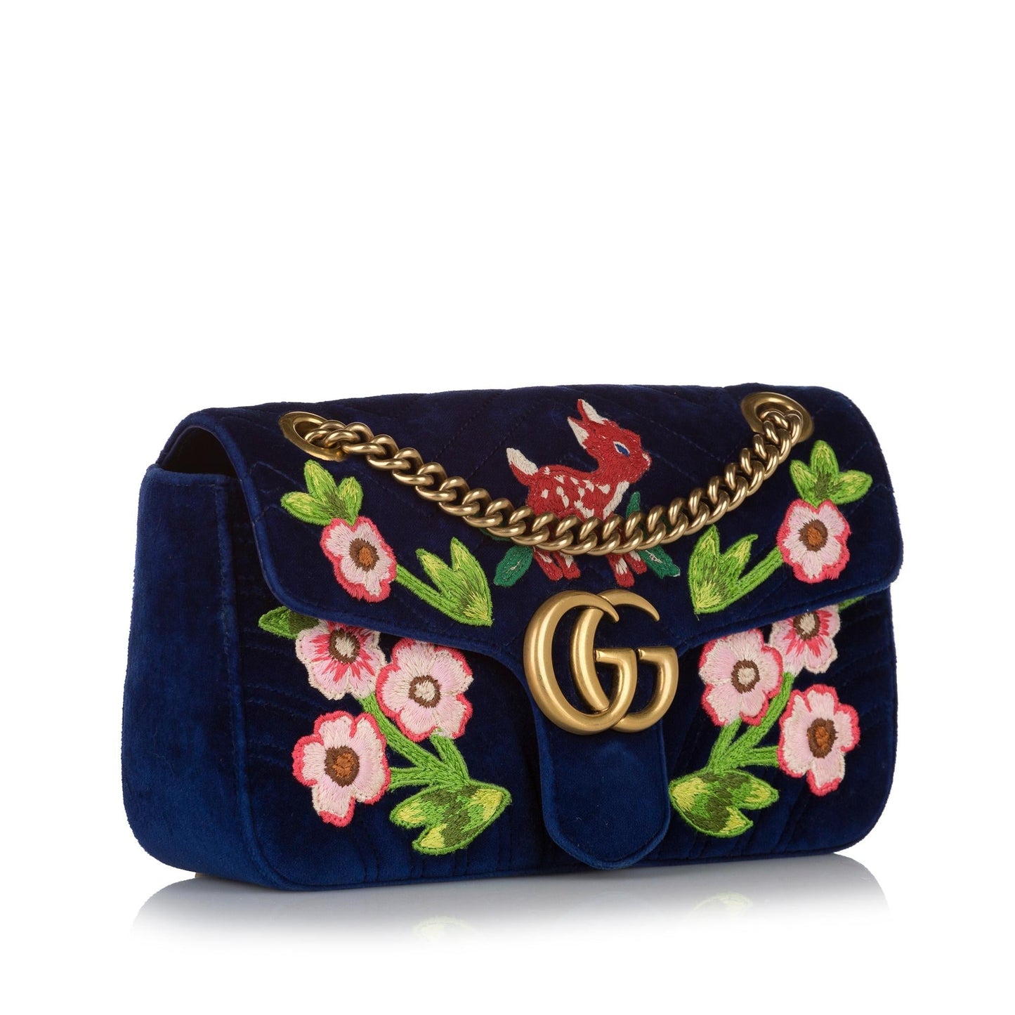 Gucci Embroidered GG Marmont Matelasse Crossbody Bag (34602)