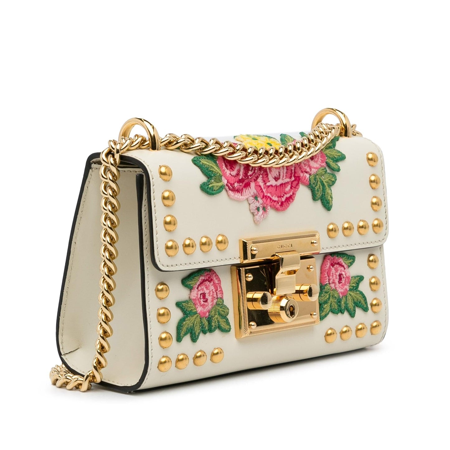 Gucci Floral Studded Padlock Shoulder Bag (0r94kw)