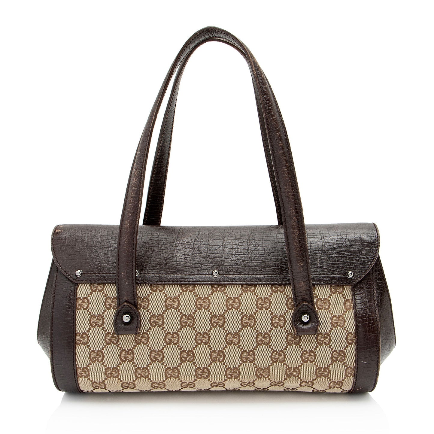 Gucci GG Canvas Bamboo Bullet Medium Satchel (SHF-QsKk05)