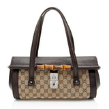 Gucci GG Canvas Bamboo Bullet Medium Satchel (SHF-QsKk05)