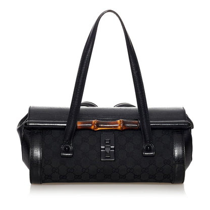 Gucci GG Canvas Bamboo Bullet Shoulder Bag (SHG-31791)