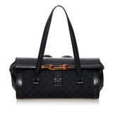 Gucci GG Canvas Bamboo Bullet Shoulder Bag (SHG-31791)