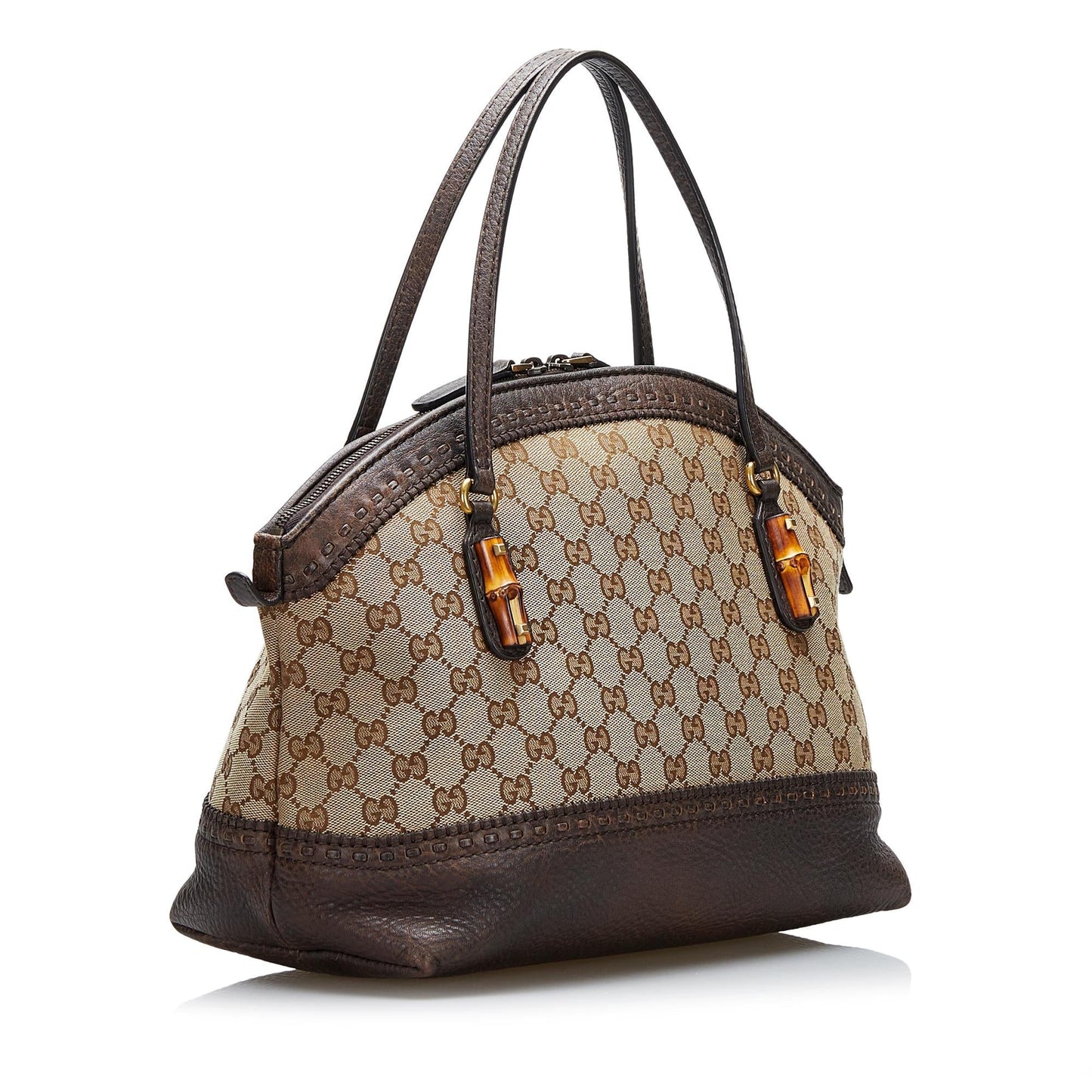 Gucci GG Canvas Bamboo Laidback Crafty Handbag (tR7vbL)