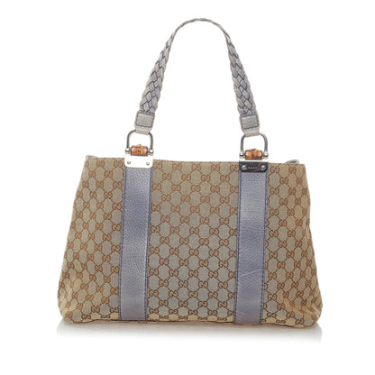 Gucci GG Canvas Bamboo Libeccio Tote Bag (SHG-32458)