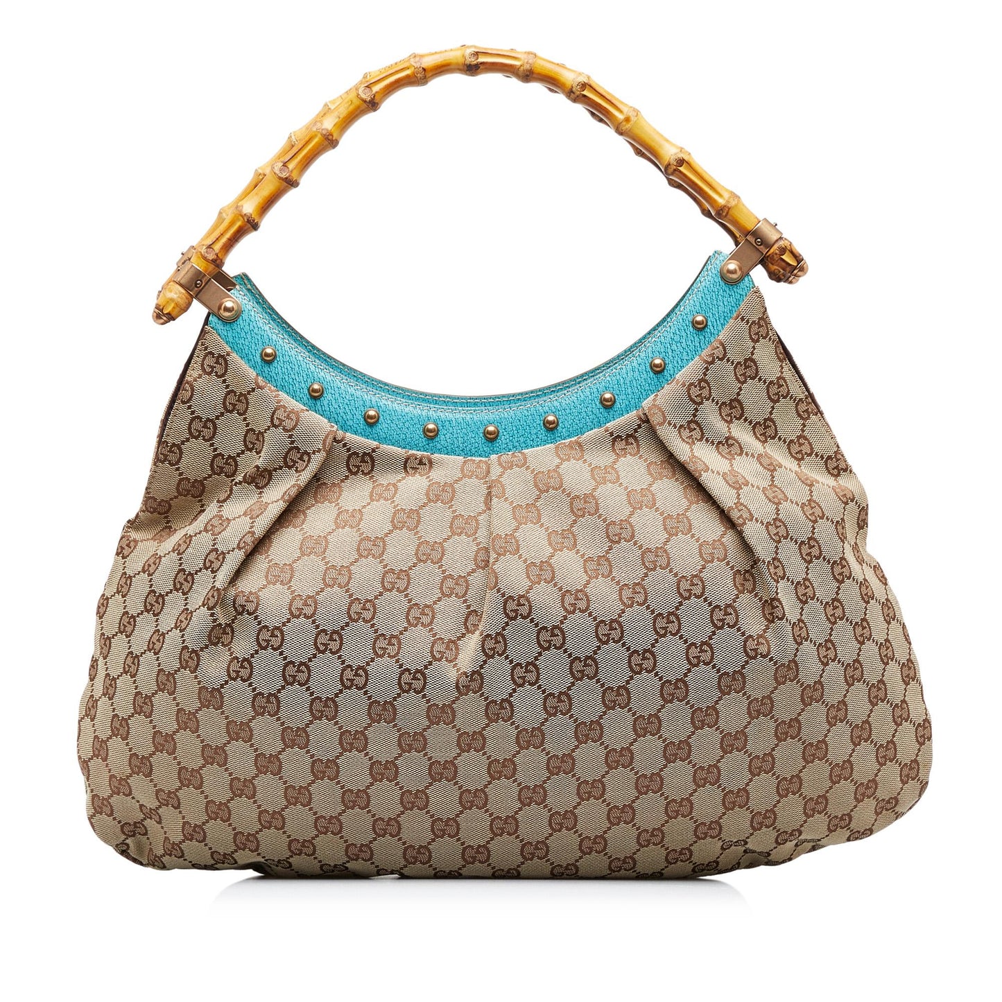 Gucci GG Canvas Bamboo Studded Handbag (ZJWXNq)