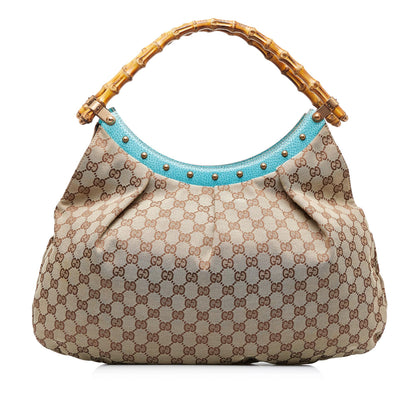 Gucci GG Canvas Bamboo Studded Handbag (ZJWXNq)
