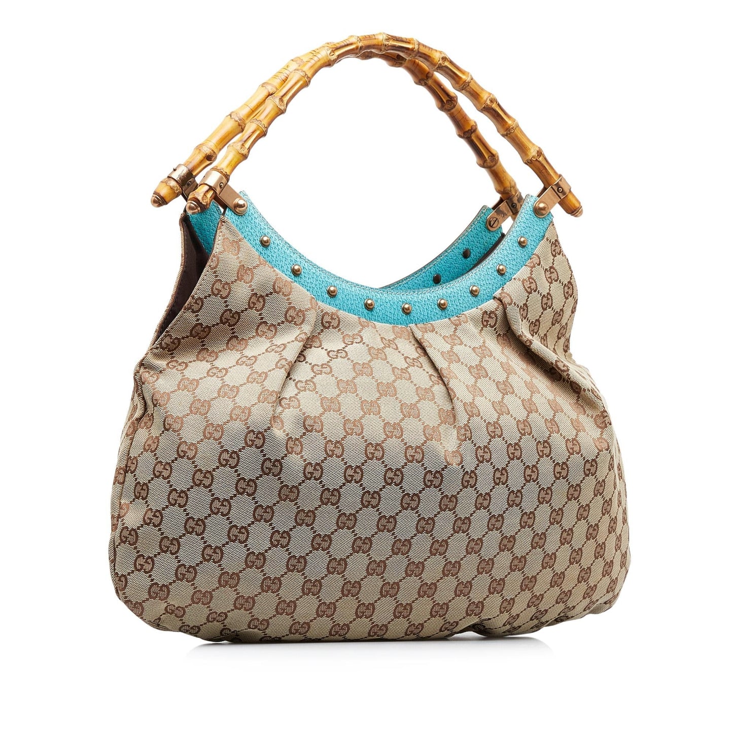 Gucci GG Canvas Bamboo Studded Handbag (ZJWXNq)