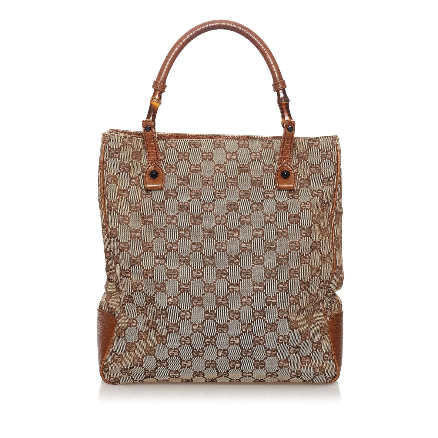 Gucci GG Canvas Bamboo Tote Bag (33354)