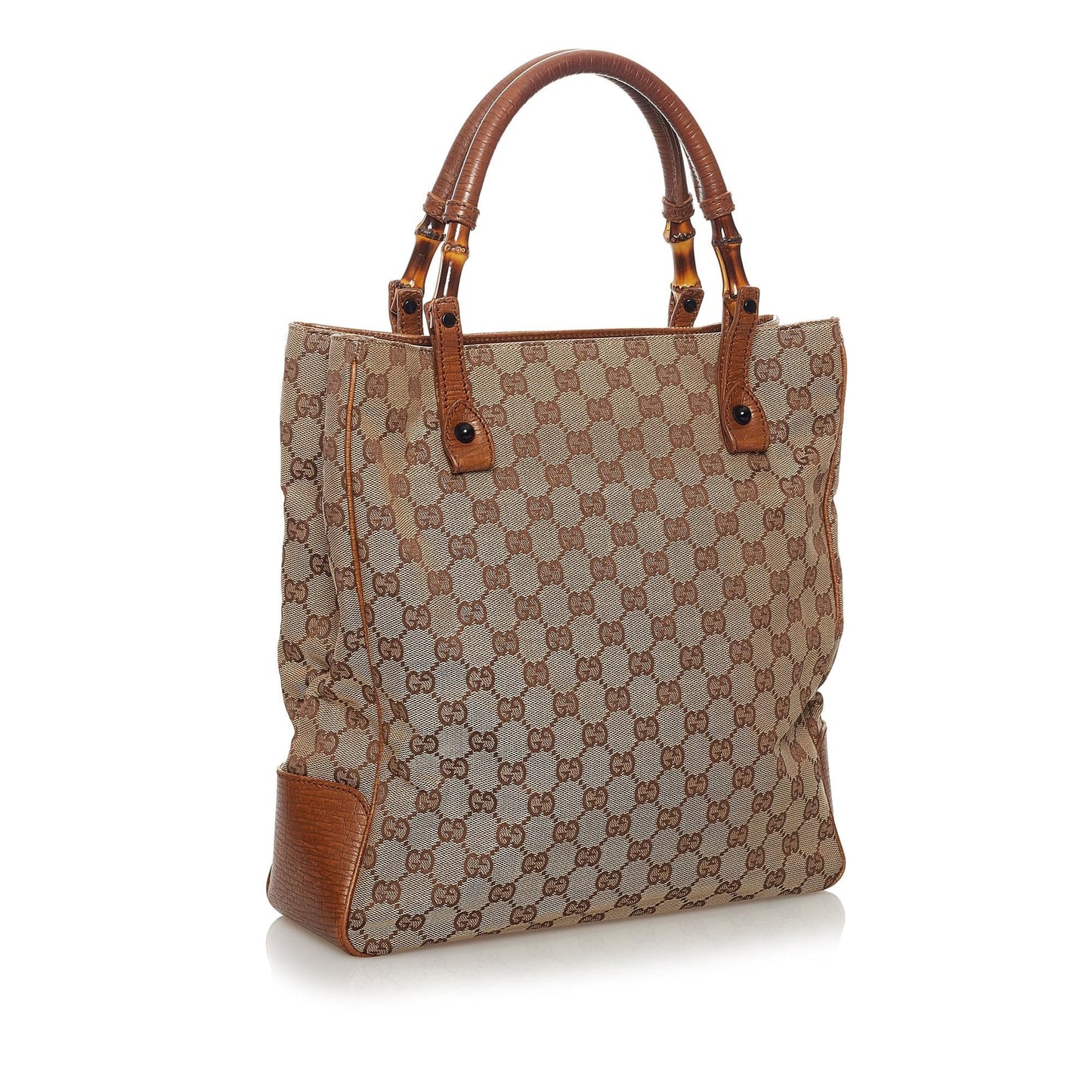 Gucci GG Canvas Bamboo Tote Bag (33354)