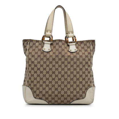 Gucci GG Canvas Bamboo Tote Bag (J7IVAF)