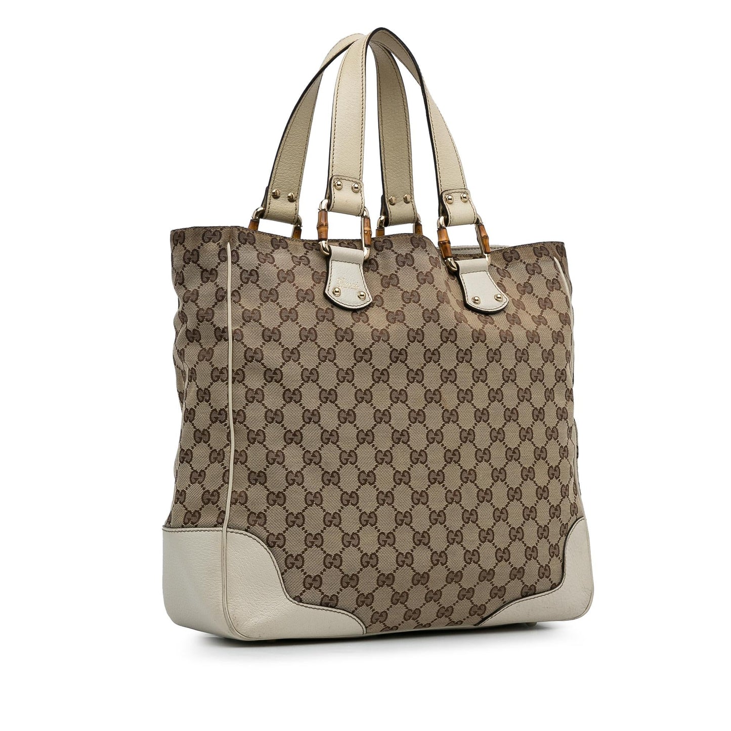Gucci GG Canvas Bamboo Tote Bag (J7IVAF)